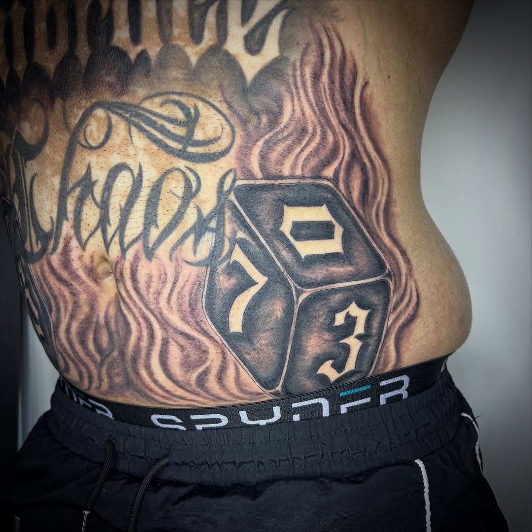 Tattoo by @zhentats2 — black_and_grey, lettering_script