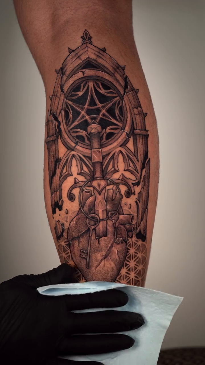 Tattoo by @doomedtattoo — black_and_grey, realism