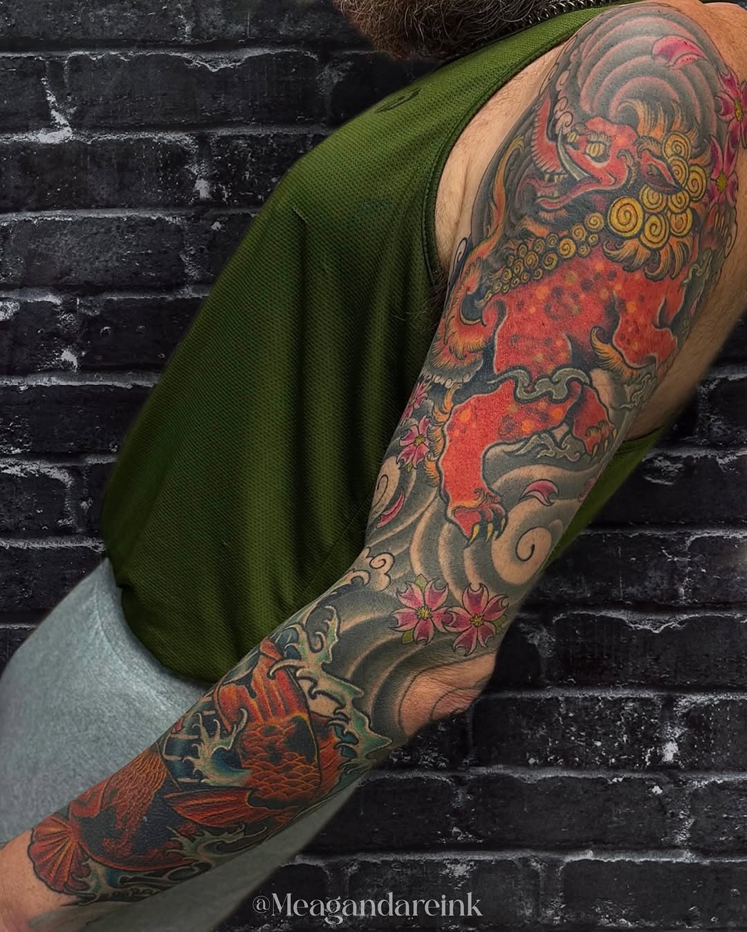 Tattoo by @meagandareink — japanese_irezumi, black_and_grey