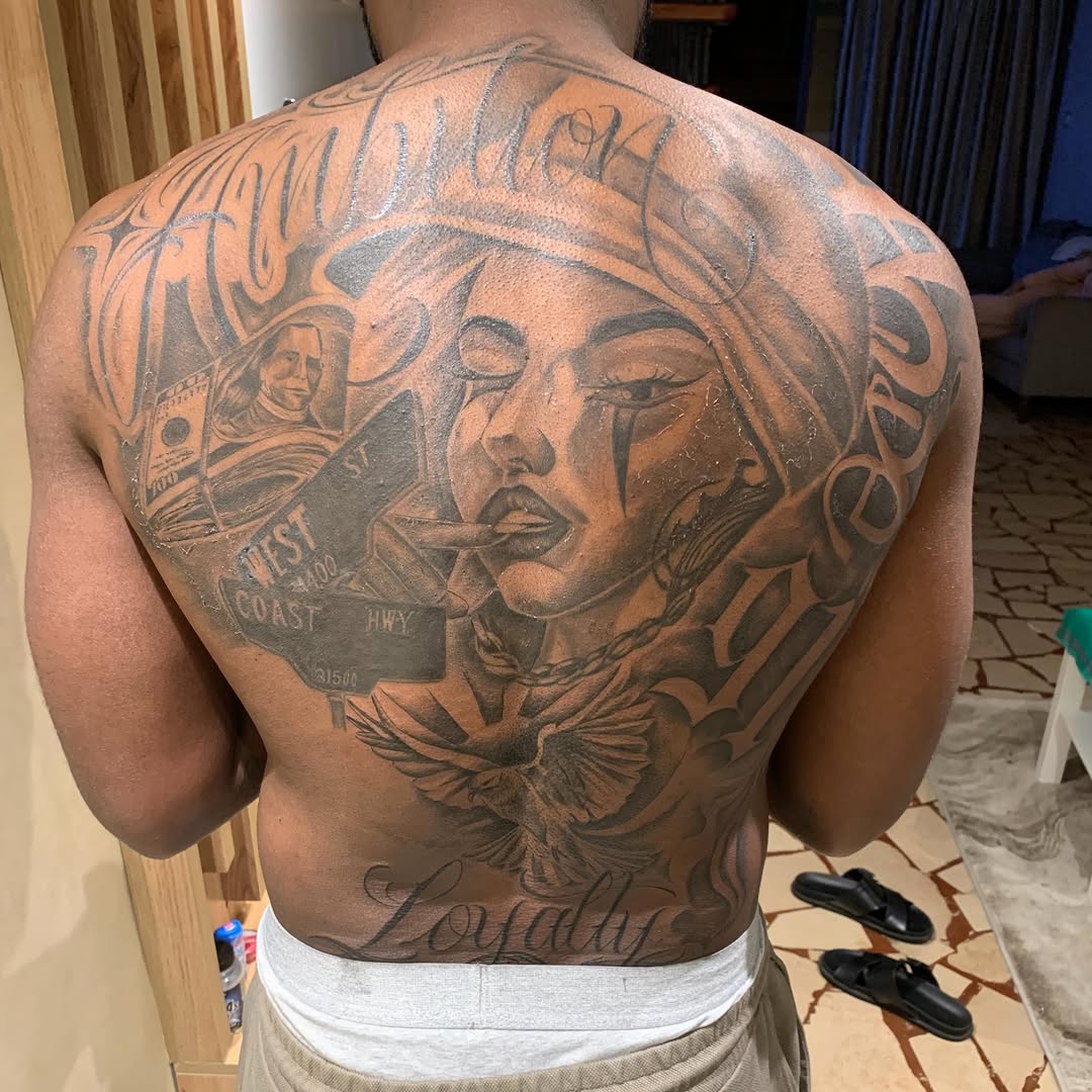 Tattoo by @merlin_inktattoo237 — chicano, lettering_script