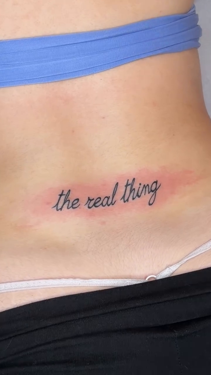 Tattoo by @pretty_heavy_ — lettering_script, fine_line
