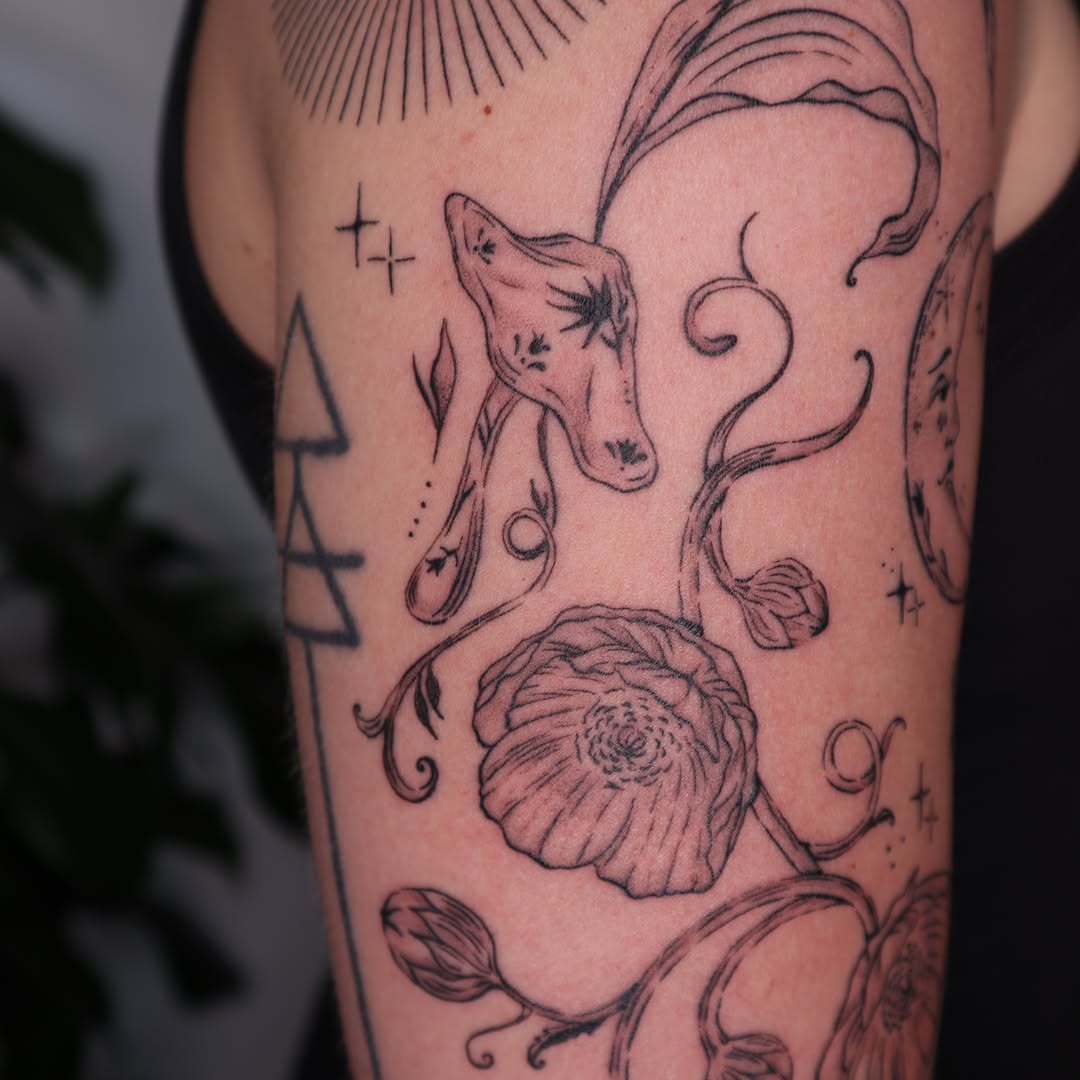 Tattoo by @hbarbarella.art — fine_line, illustrative