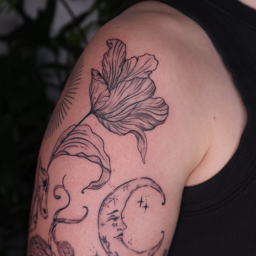 Tattoo by @hbarbarella.art — fine_line, illustrative