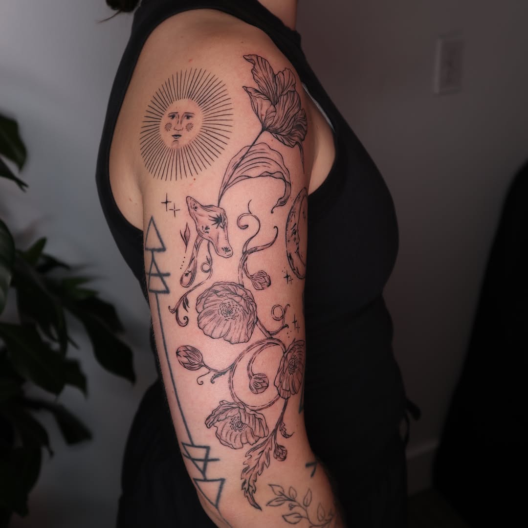 Tattoo by @hbarbarella.art — fine_line, illustrative