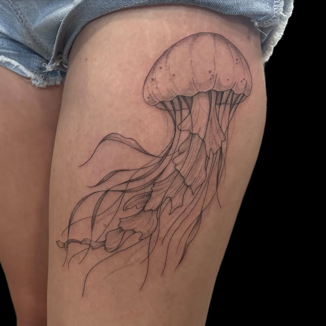 Tattoo by @uglyrileytattoo โ fine_line, black_and_grey