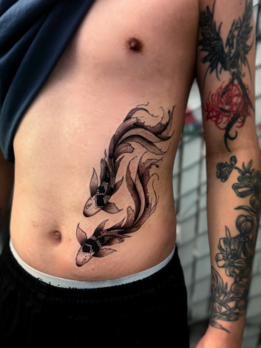 Tattoo by @sonamachine — japanese_irezumi, black_and_grey