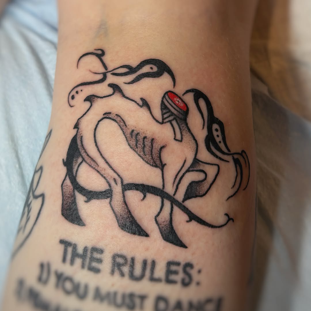 Tattoo by @birchbeast — black_and_grey, illustrative