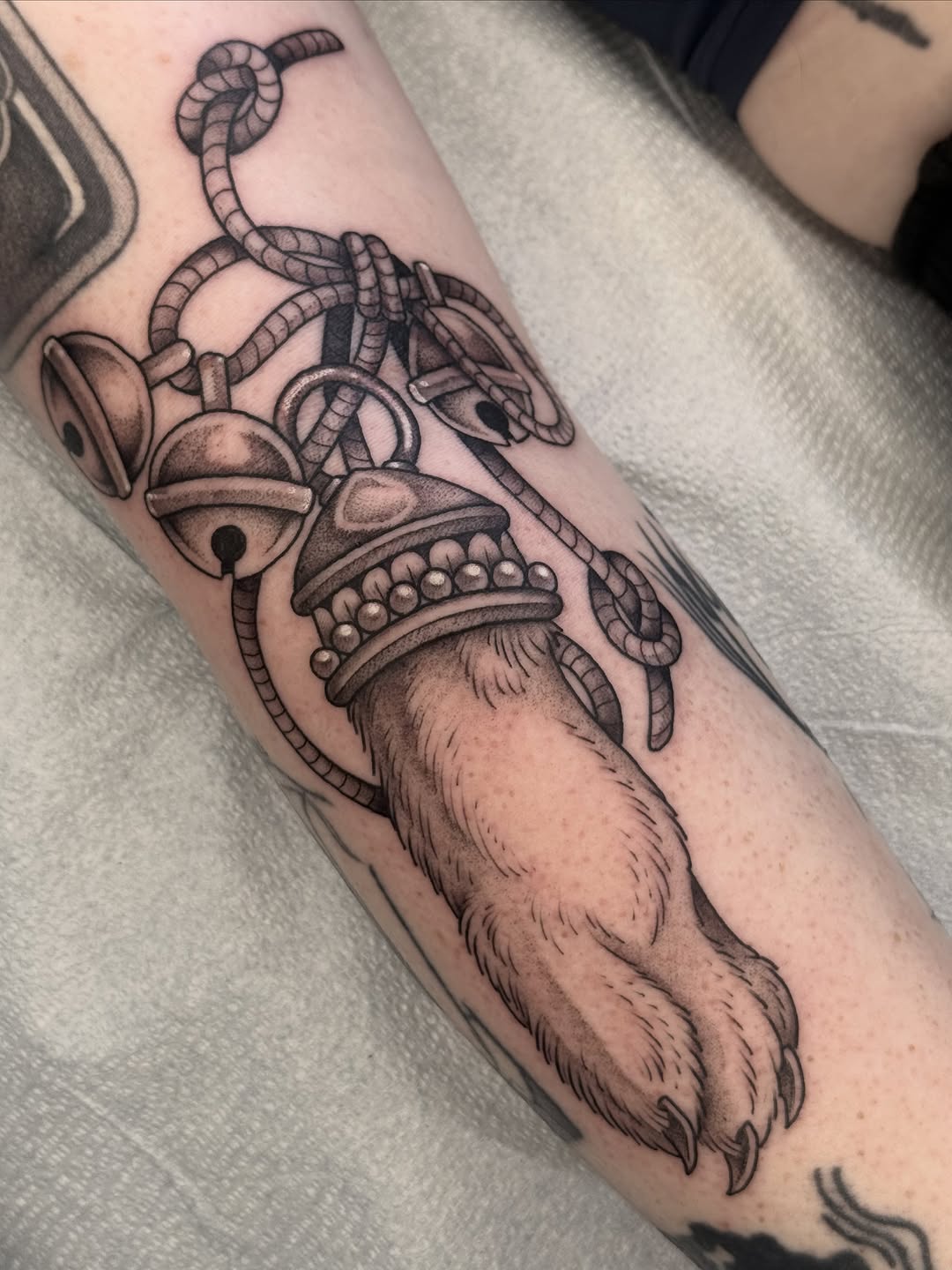 Tattoo by @thiefhands — black_and_grey, realism