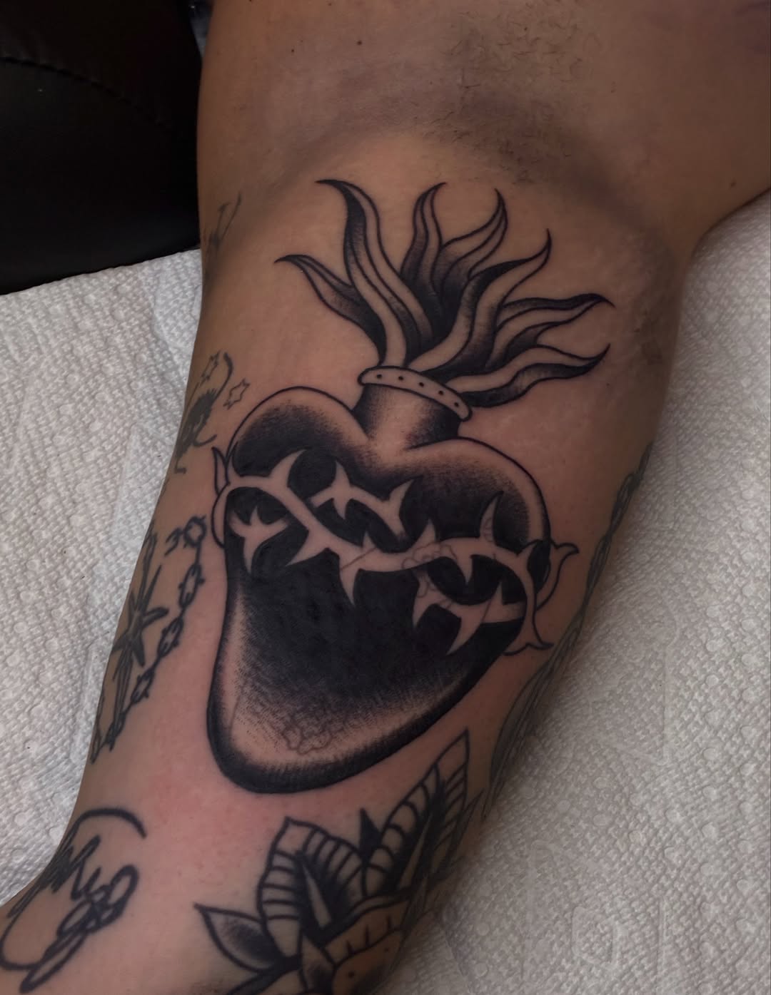 Tattoo by @fake.goth_ โ american_traditional, black_and_grey