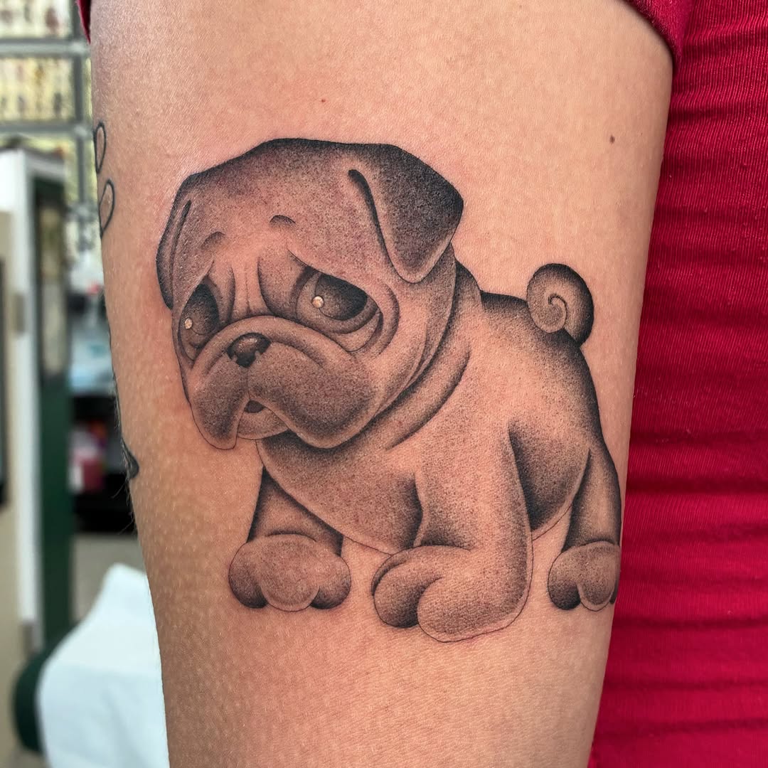Tattoo by @tiyannagarlic — black_and_grey, realism