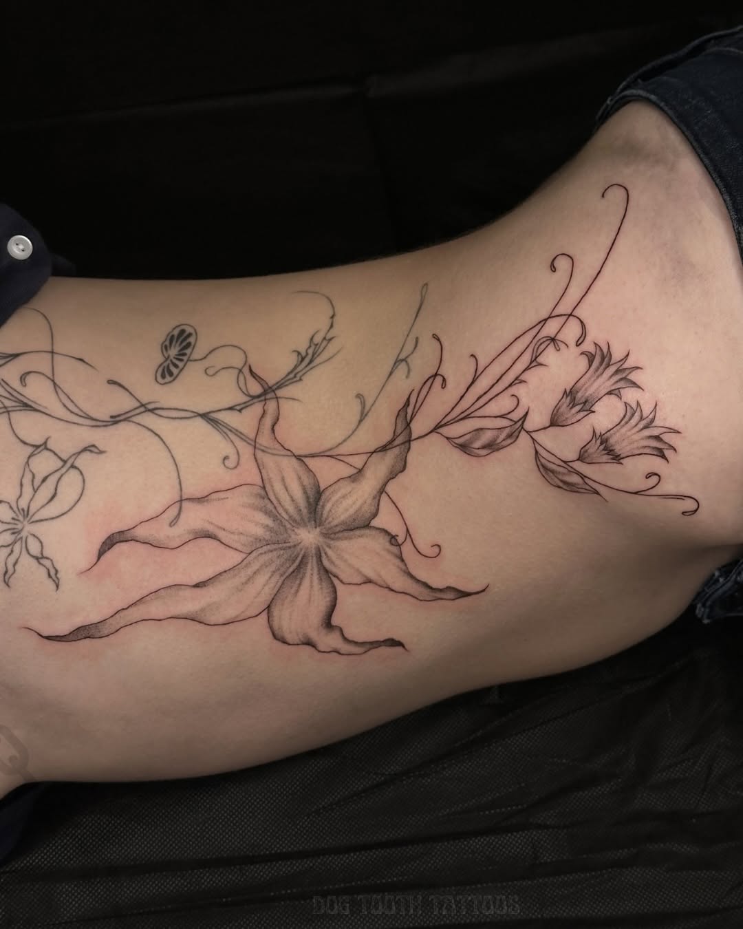 Tattoo by @dogtoothtattoos — fine_line, black_and_grey