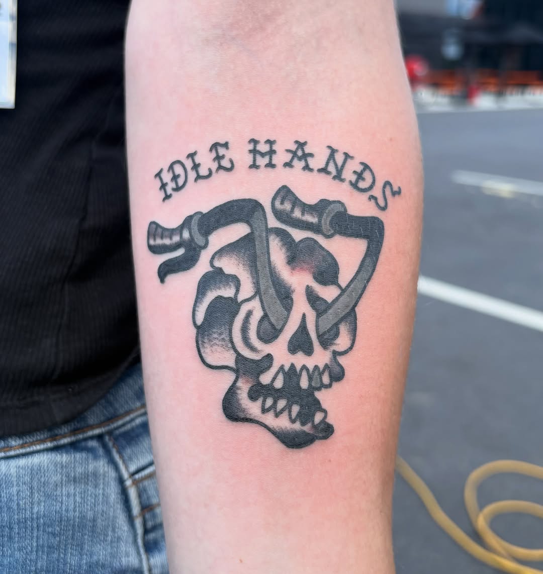 Tattoo by @jaketat2herbert — american_traditional, lettering_script
