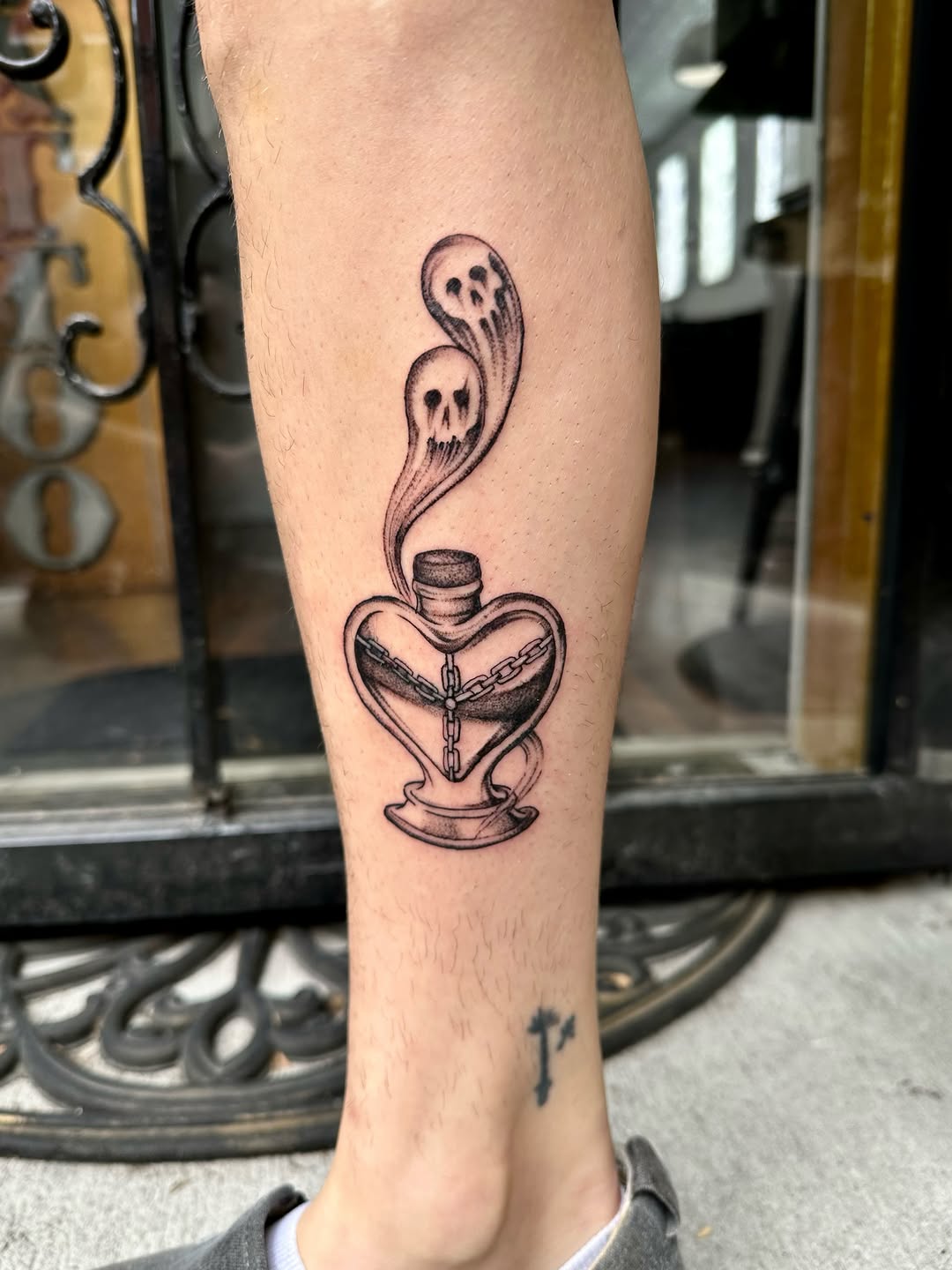 Tattoo by @tryxxy.sphynx — black_and_grey, illustrative