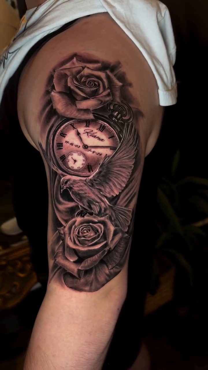 Tattoo by @picassosergiotattoos — realism, black_and_grey
