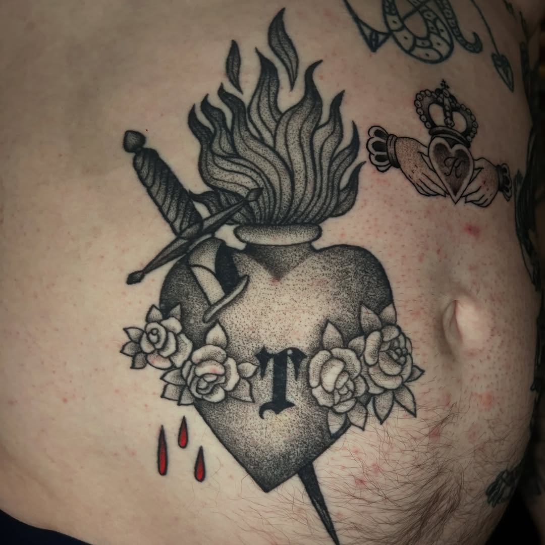 Tattoo by @skeletonkeytattoos — black_and_grey, dotwork