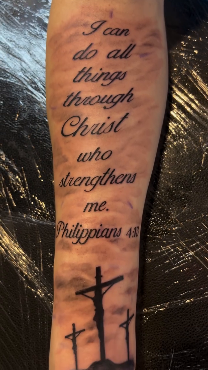 Tattoo by @otofernandez99 — lettering_script, black_and_grey