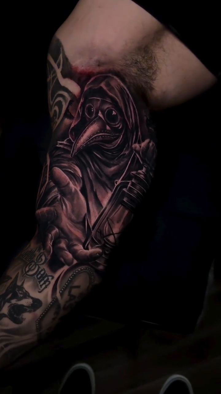 Tattoo by @igor.blackrhino — dark_realism, black_and_grey