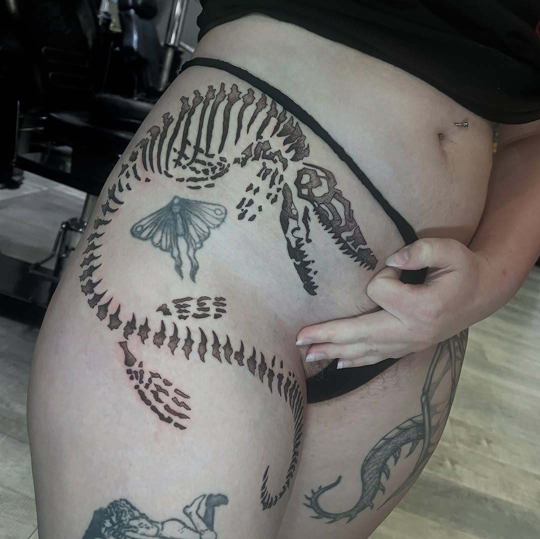 Tattoo by @inkprinc3ss — blackwork, illustrative
