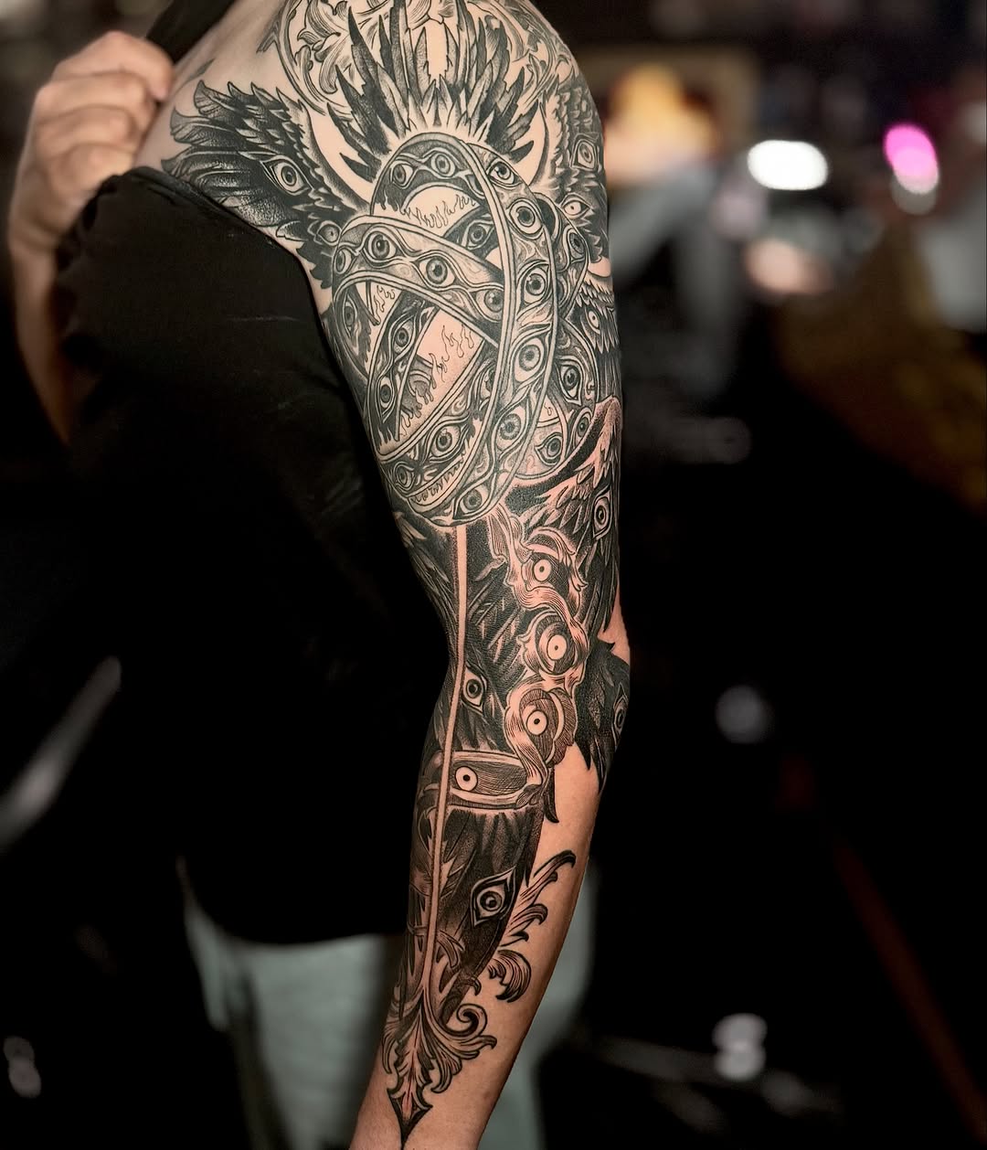 Tattoo by @tattooinsecta — black_and_grey, dark_realism