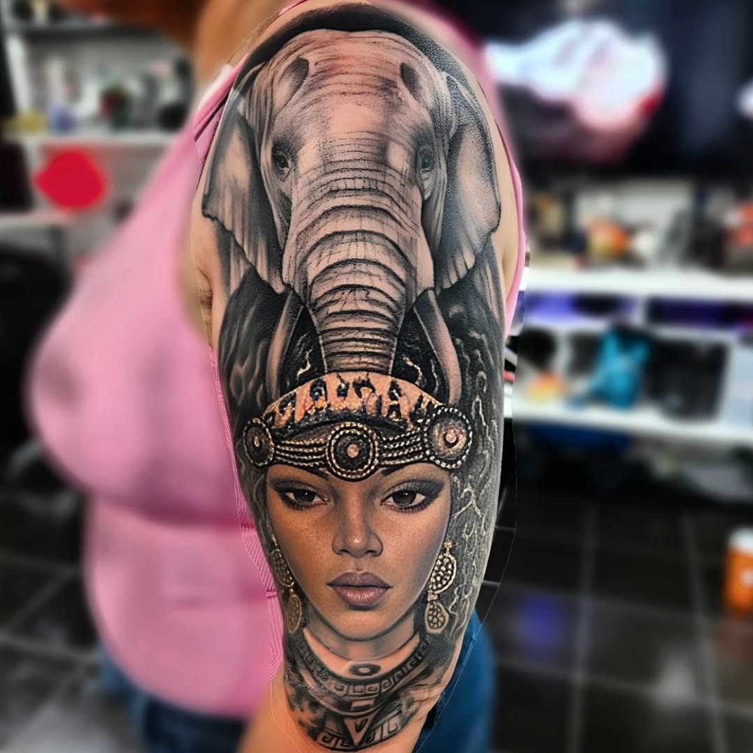 Tattoo by @eljosetattoo — realism, black_and_grey