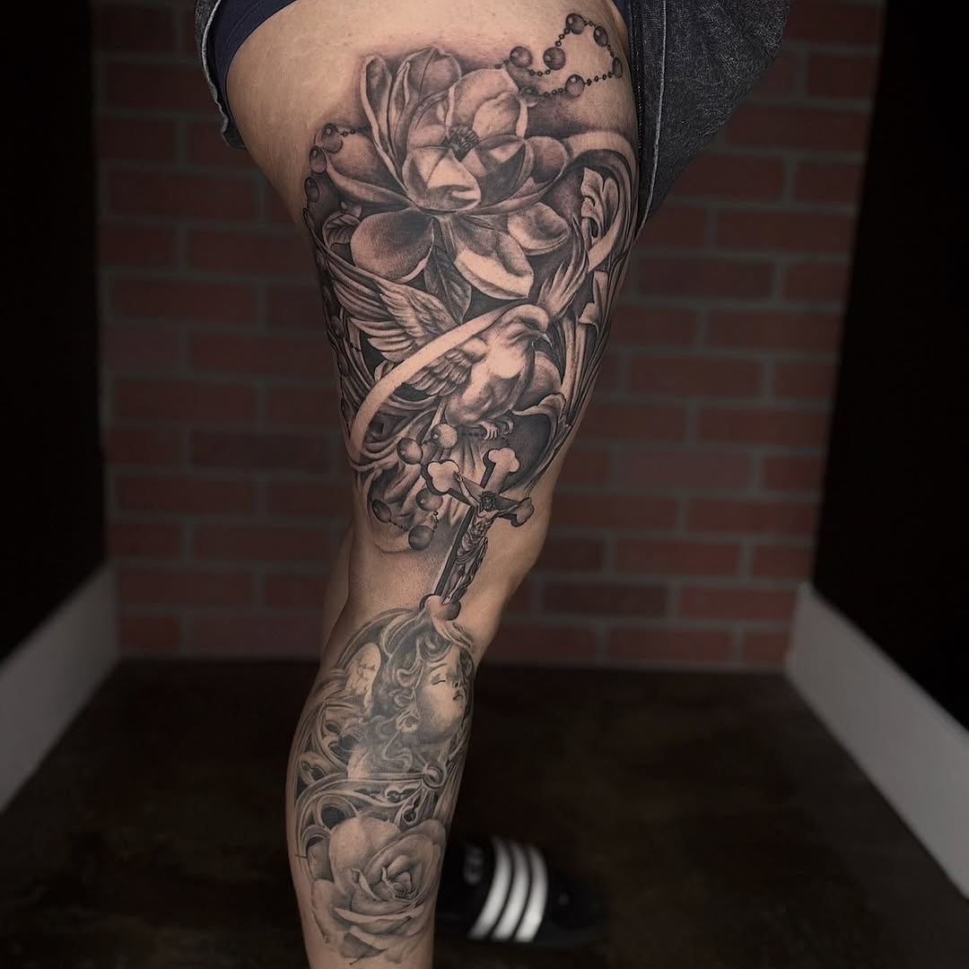Tattoo by @jocelyntattoos โ realism, black_and_grey