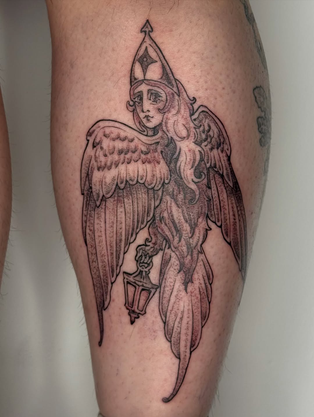 Tattoo by @cat.tatz — black_and_grey, dotwork