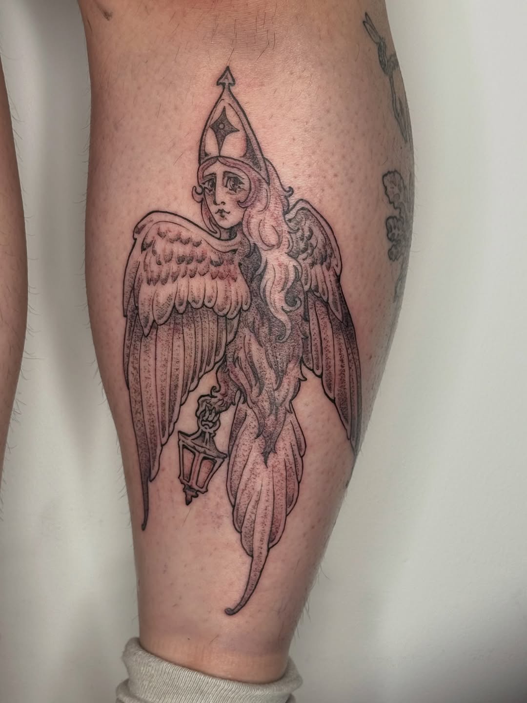 Tattoo by @cat.tatz — illustrative, dotwork