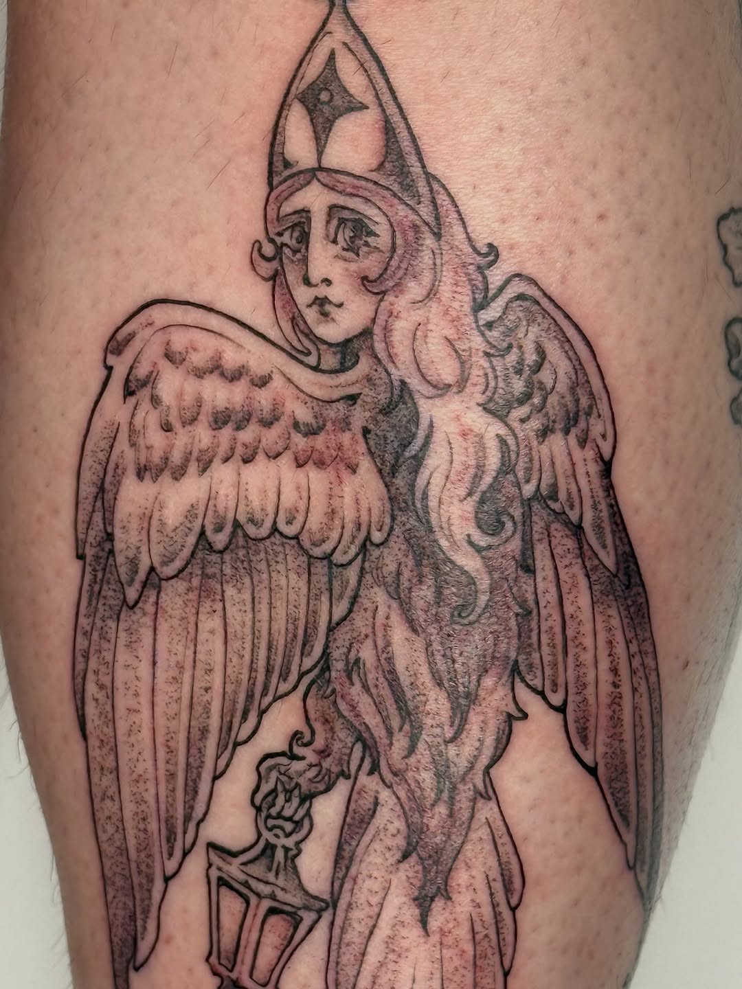Tattoo by @cat.tatz — illustrative, dotwork