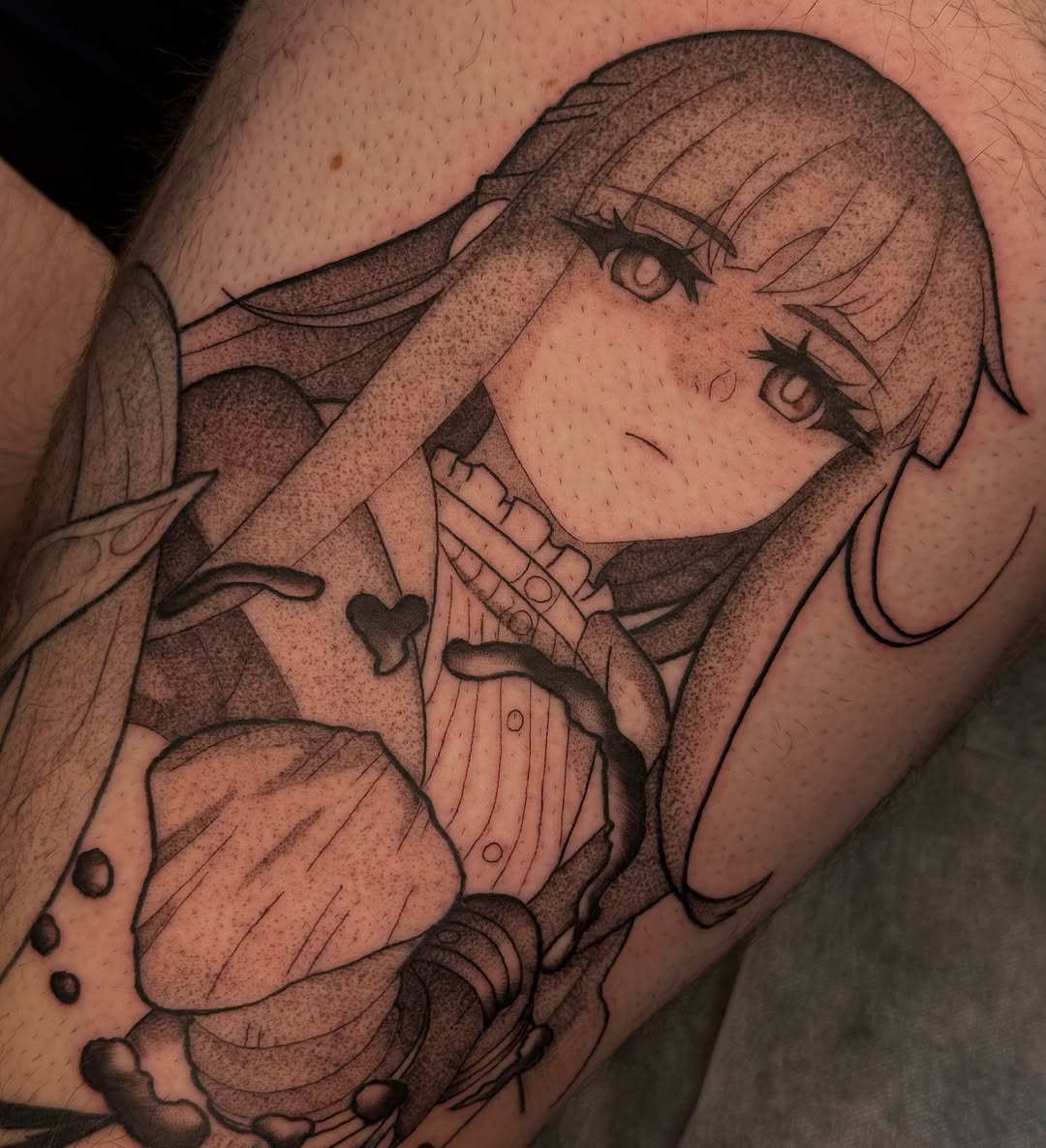 Tattoo by @roselutattoo — anime, dotwork