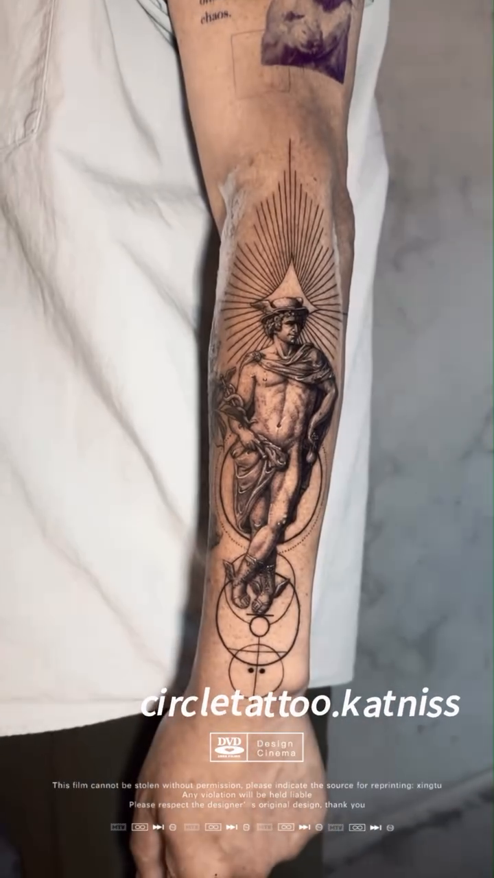 Tattoo by @circletattoo.katniss — geometric, black_and_grey