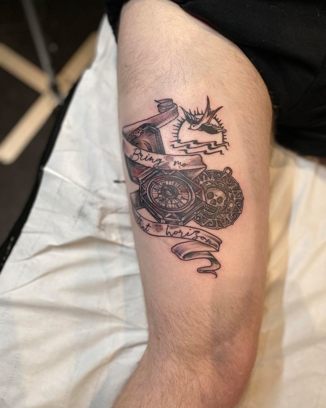 Tattoo by @carafrankenstein — american_traditional, lettering_script