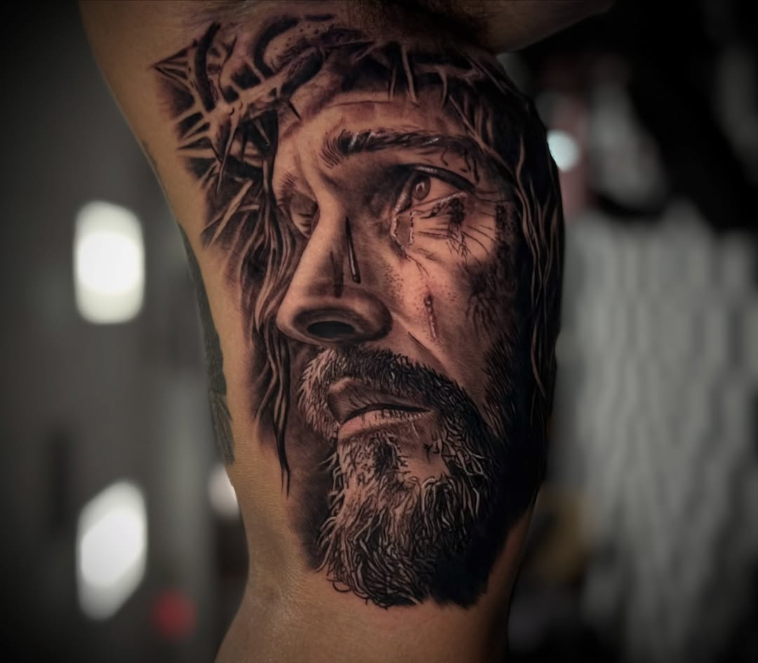 Tattoo by @chino_inks โ realism, black_and_grey