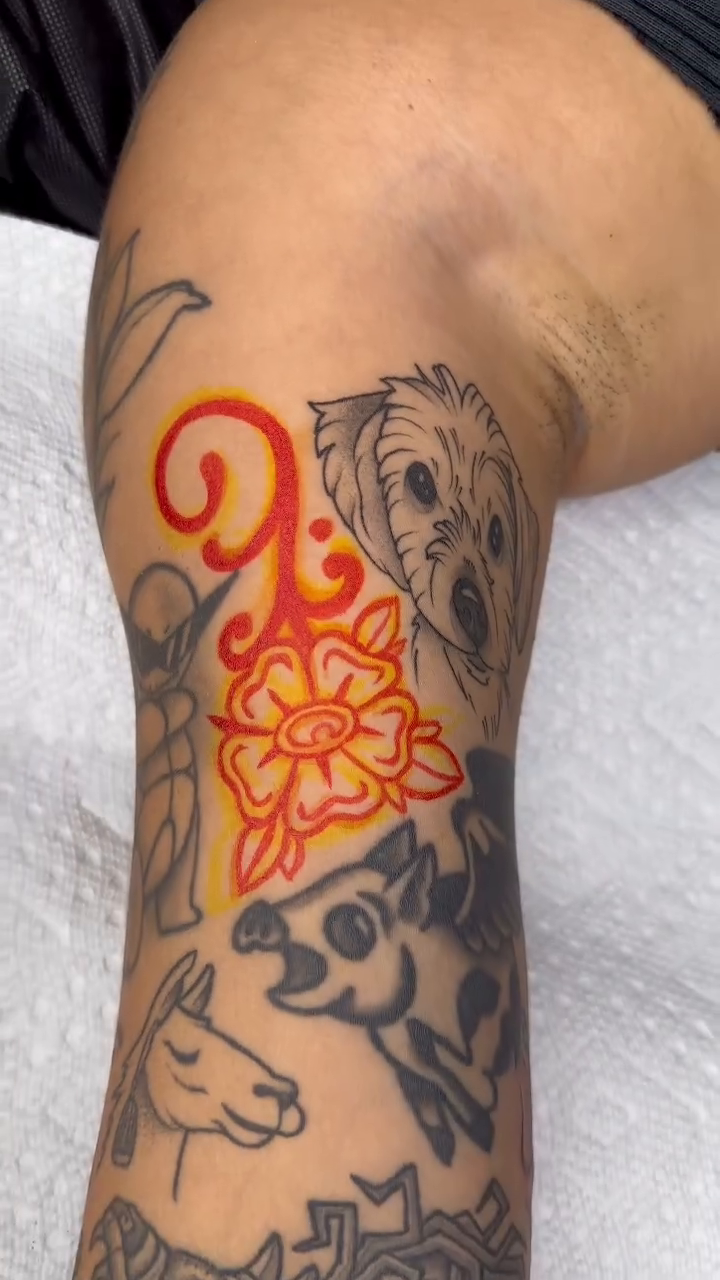 Tattoo by @katfishtattoos — geometric, dotwork