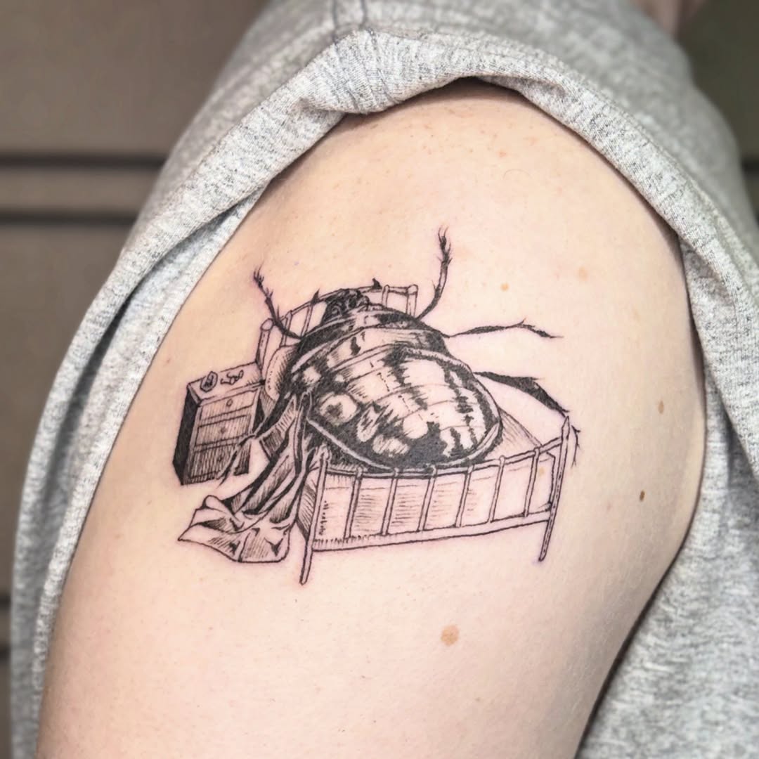 Tattoo by @valentine_tats — illustrative, black_and_grey