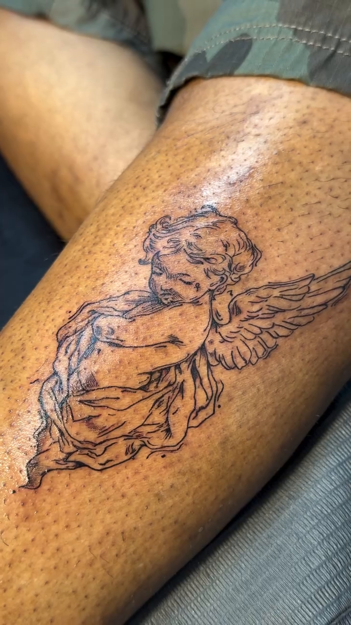 Tattoo by @zengxld.ink — fine_line, black_and_grey