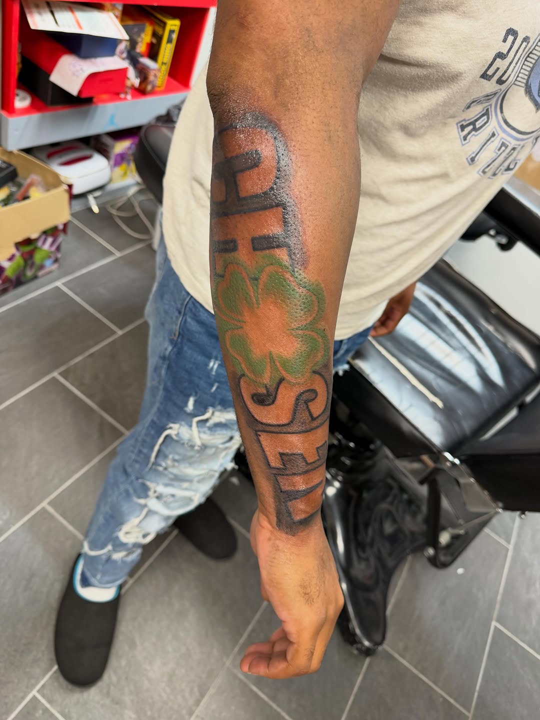 Tattoo by @inkatsuki_tattoos — lettering_script, blackwork