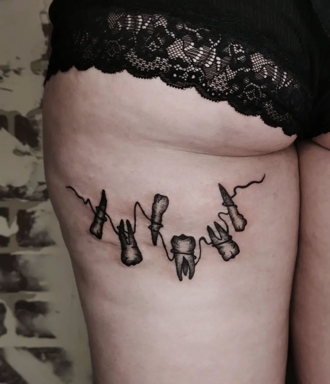 Tattoo by @alena.ashes โ fine_line, dotwork