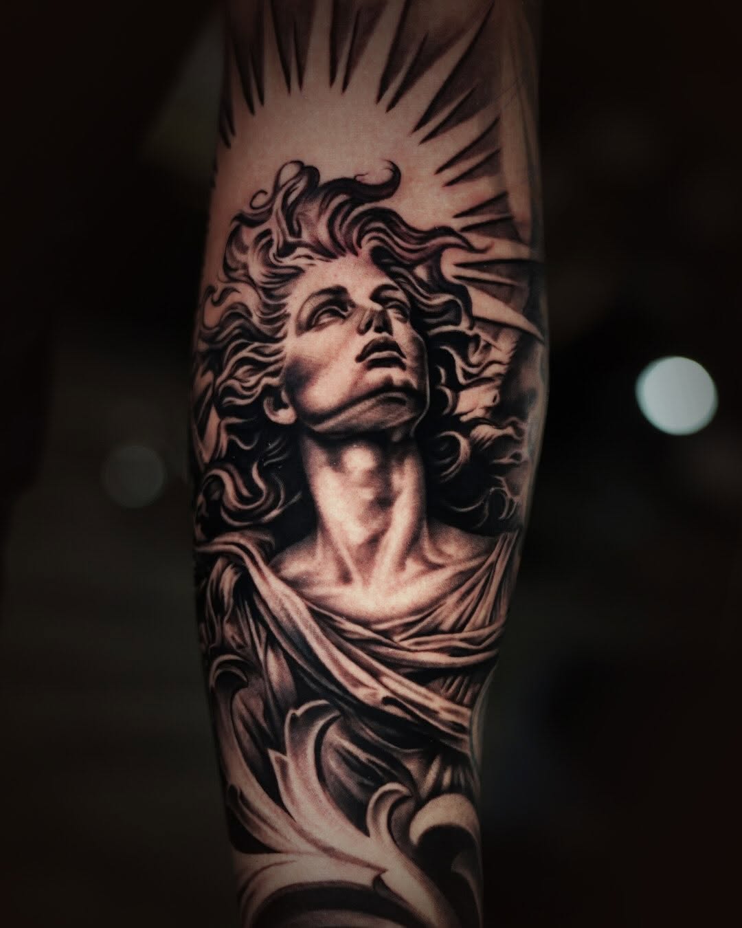 Tattoo by @flamure_tattoo — realism, black_and_grey