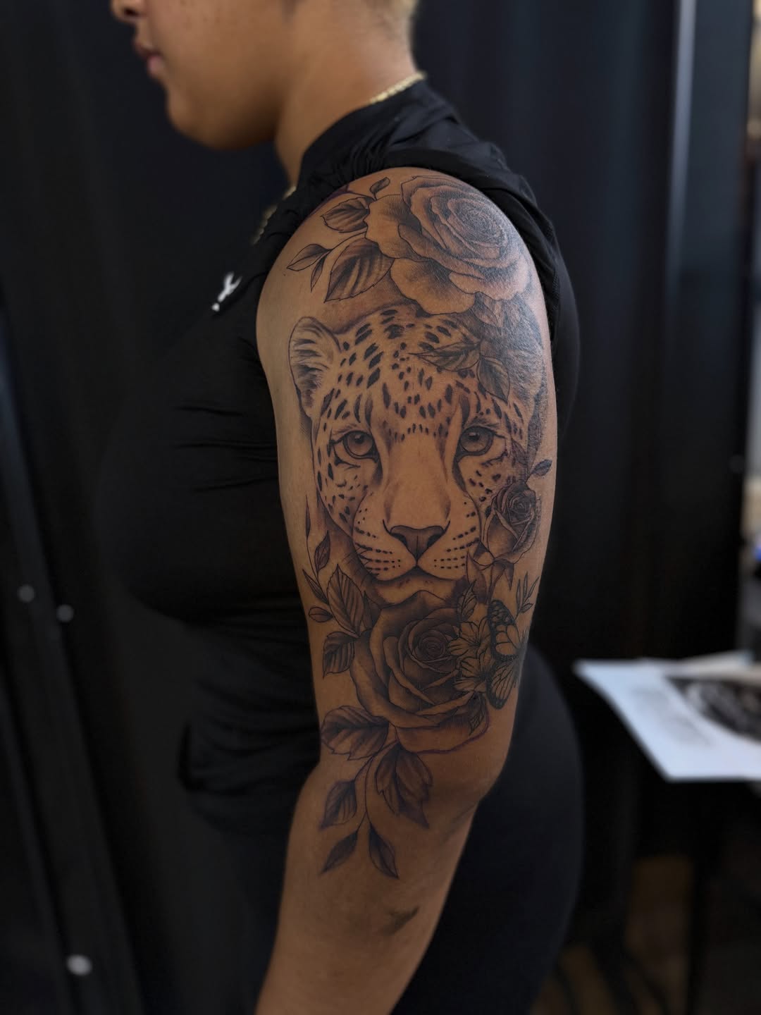 Tattoo by @queen_jaytattz — realism, black_and_grey