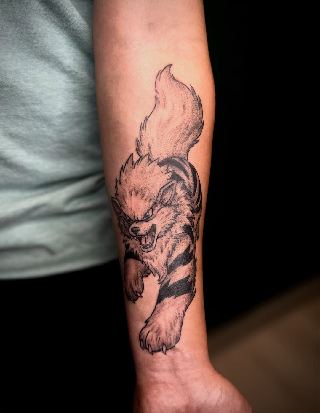 Tattoo by @artbyjennyc — black_and_grey, anime