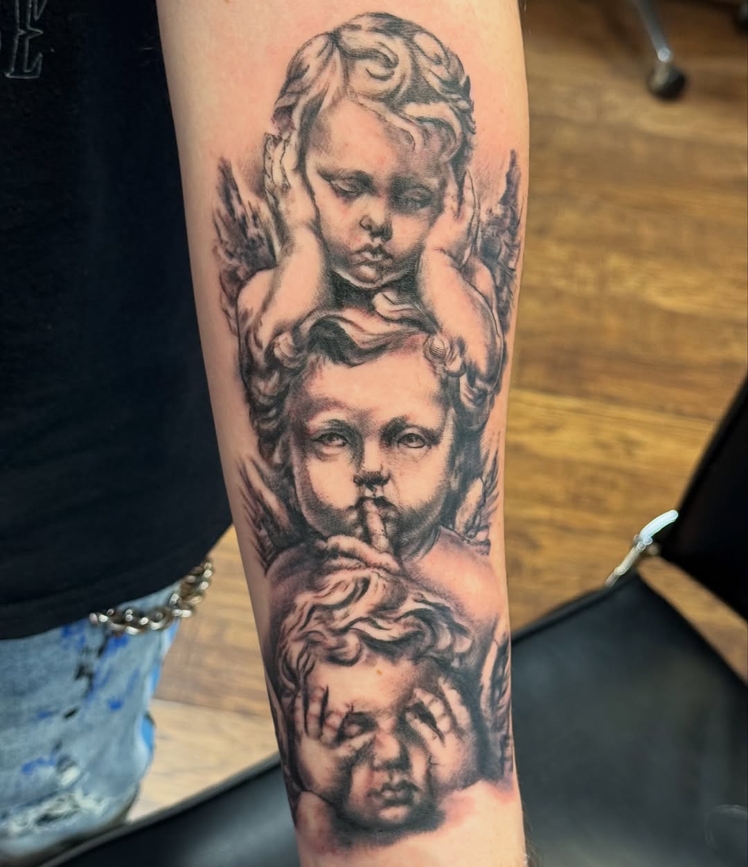Tattoo by @bishoptattoos — realism, black_and_grey
