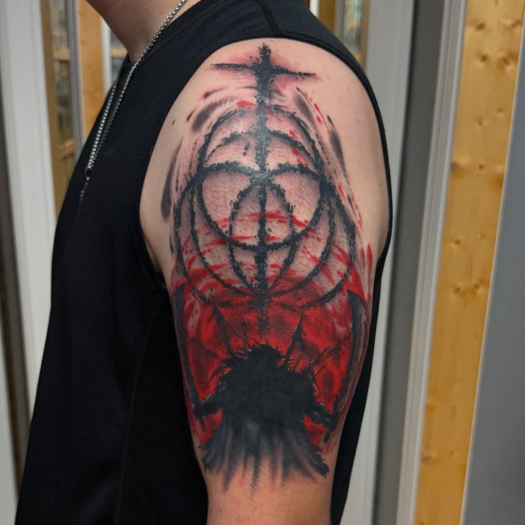 Tattoo by @almostmiketattoos_ — trash_polka, blackwork