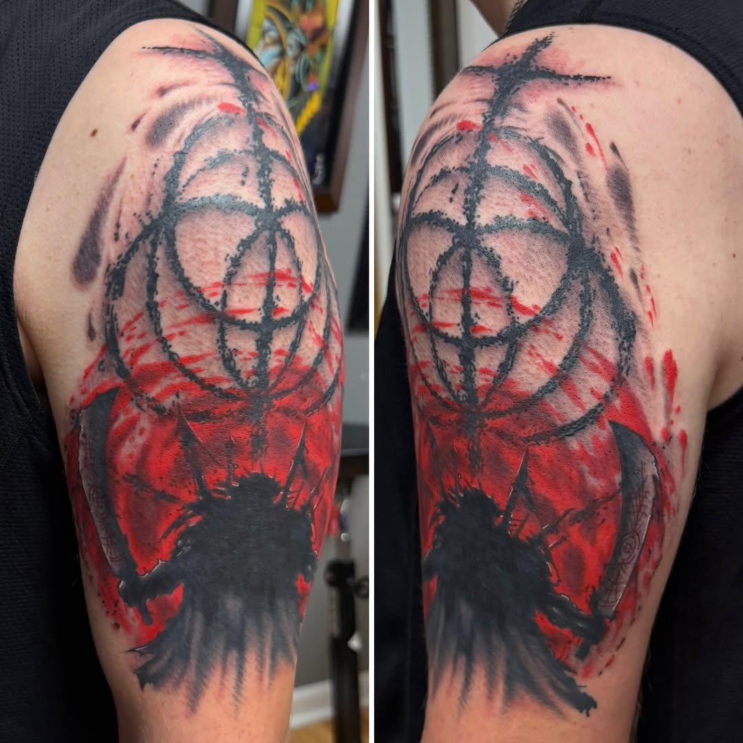 Tattoo by @almostmiketattoos_ — trash_polka, blackwork