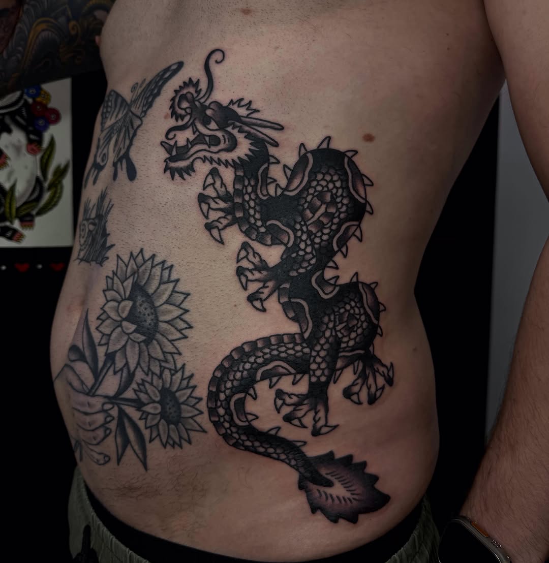 Tattoo by @kurtischappell — japanese_irezumi, black_and_grey