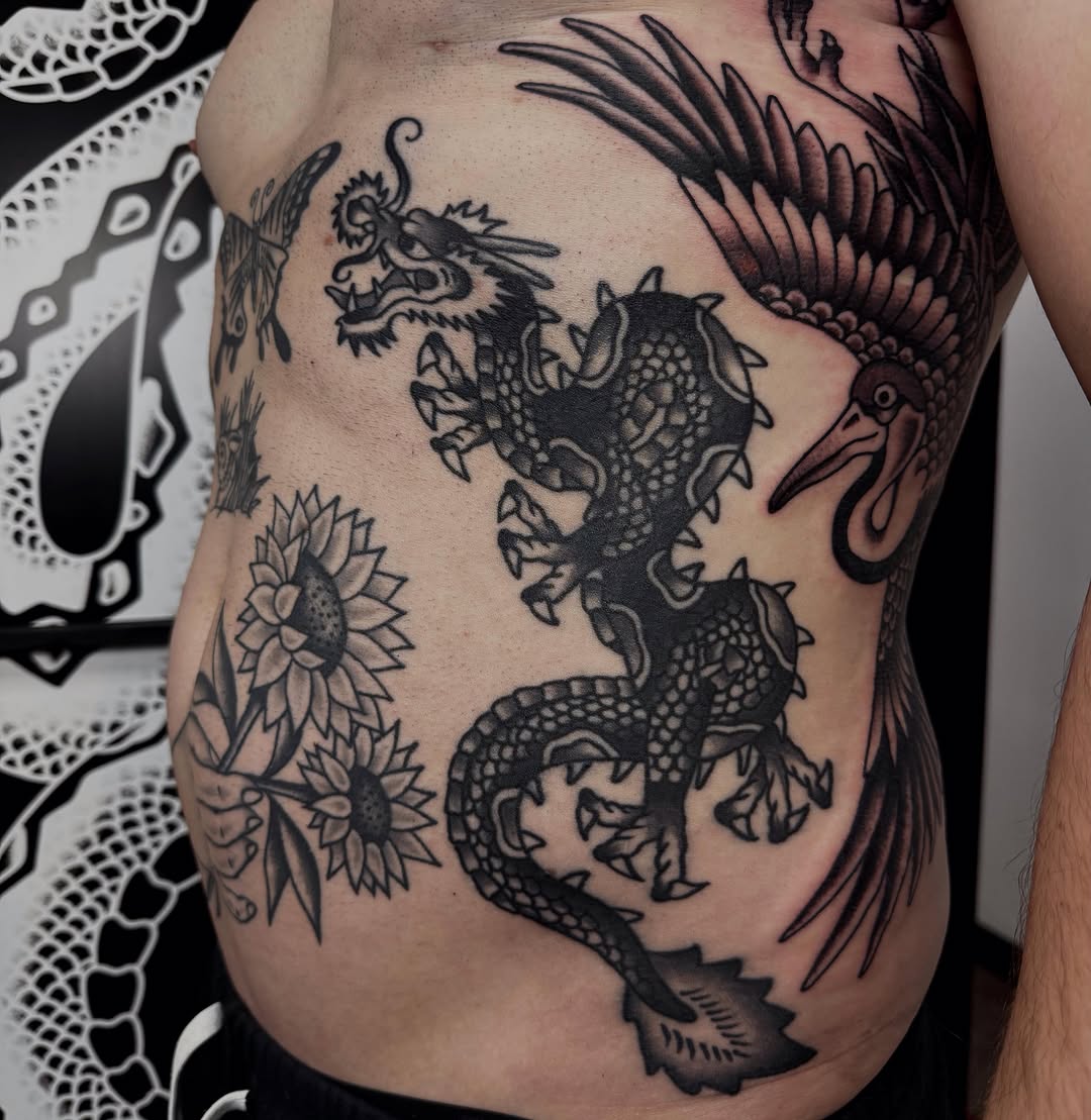 Tattoo by @kurtischappell — japanese_irezumi, black_and_grey