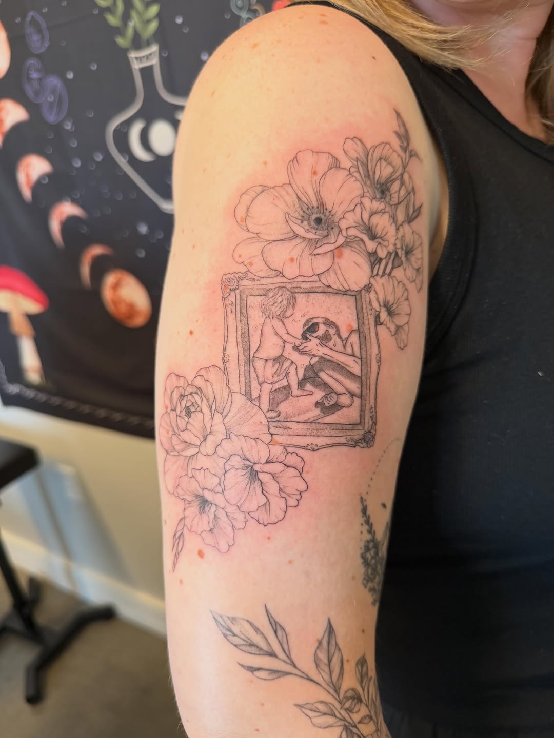 Tattoo by @ember.ink — fine_line, black_and_grey
