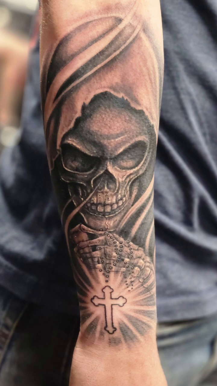 Tattoo by @moesarthouston — dark_realism, black_and_grey