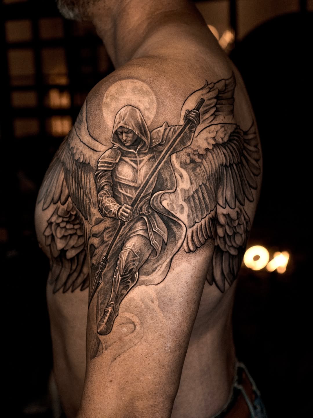 Tattoo by @leonova.tattoo — realism, black_and_grey