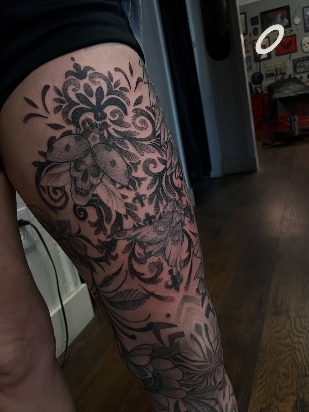 Tattoo by @_sinnertattoos โ black_and_grey, dotwork
