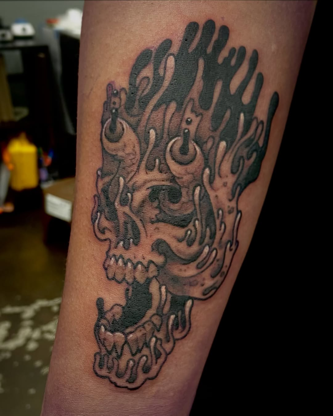 Tattoo by @nate.the.knife — black_and_grey, dark_realism